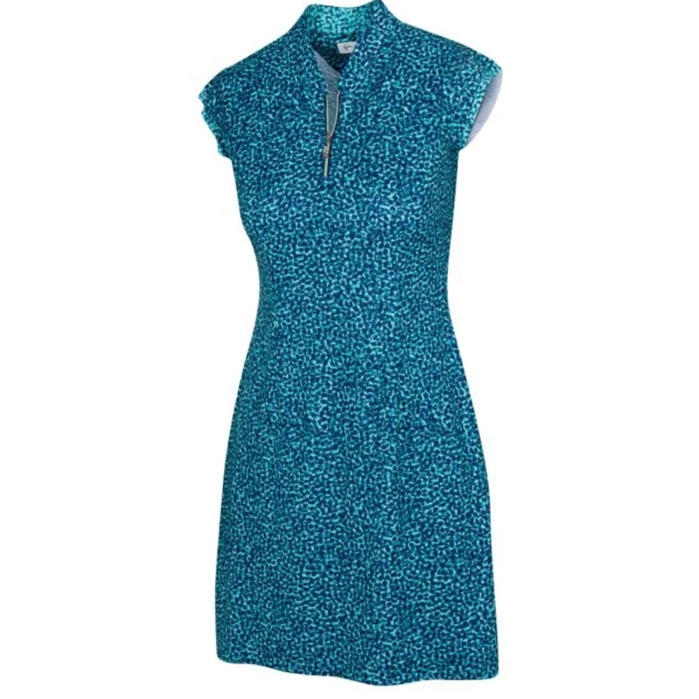 Greg Norman Womens Kailypso Cap Sleeve Golf Dress Zip-up Dress large w/ pockets